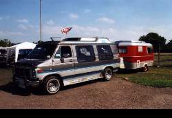 my Van with the travel trailer, left side